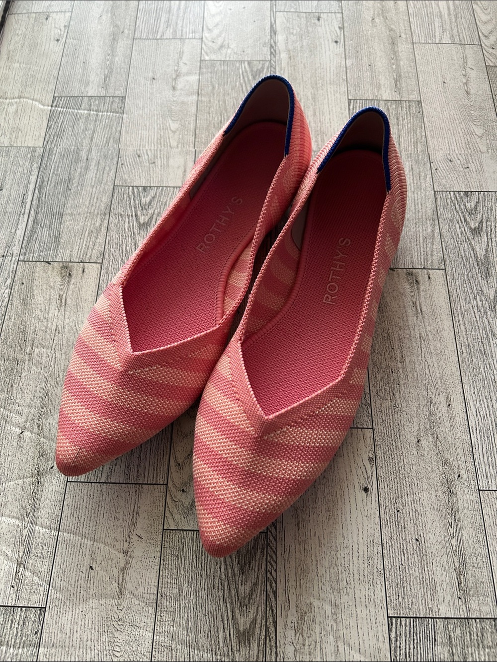 Rothy's the Point Flat macaroon stripe 8